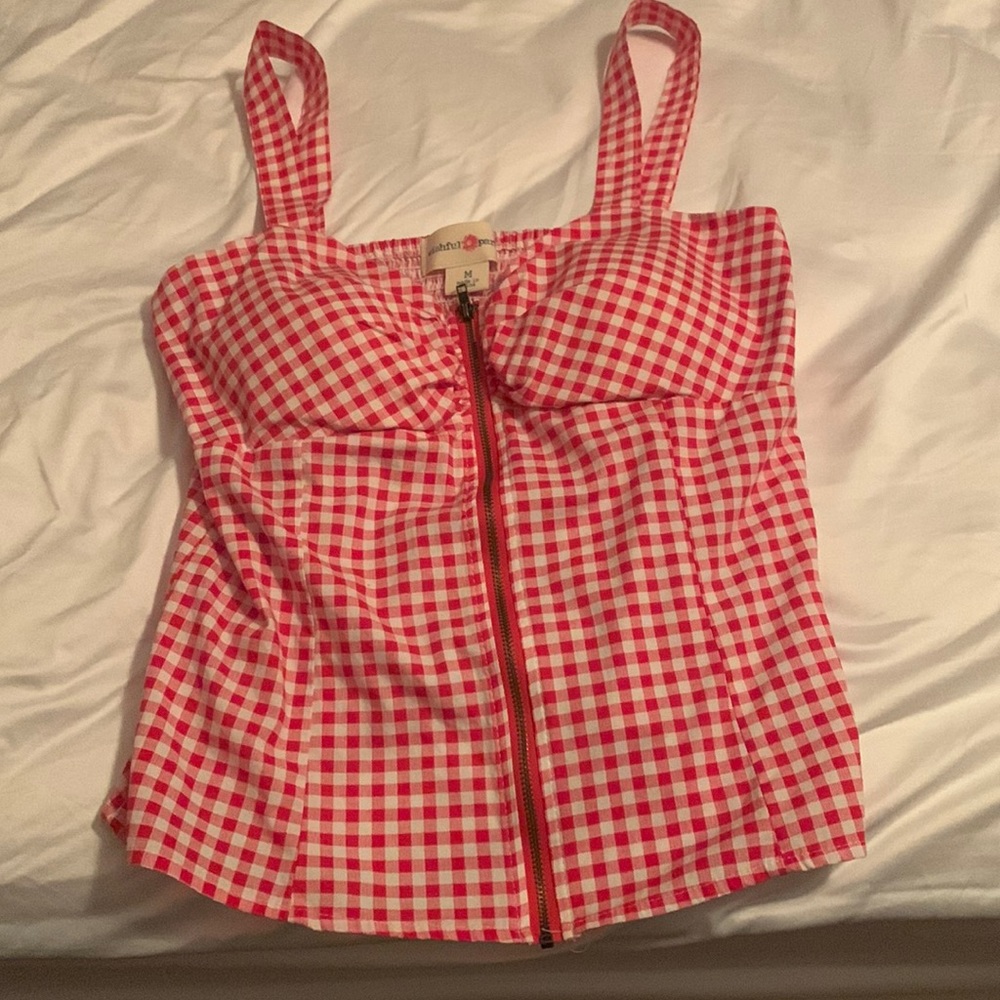 Red Gingham Tank Top